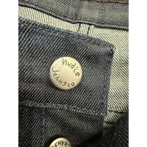 NUDIE Jeans GRIM TIM Men's Jeans W32 L34 Slim Fit Tapered Organic Dry Navy Dips - Picture 10 of 16